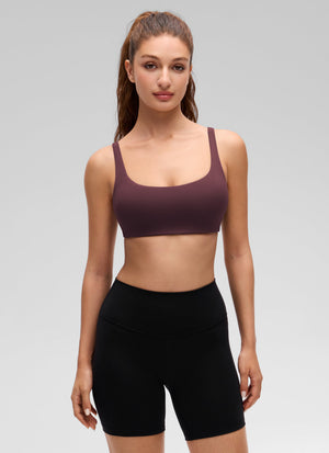 Padded Sports Bra For Women - Square Neck, Cami Style