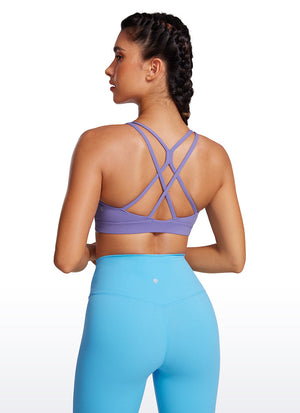 High Neck Longline Sports Bra - Full Coverage, Extended Length - Dark Lavender