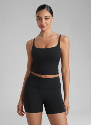 Crop Top Sports Bra - Cropped Tank, Built-in Support