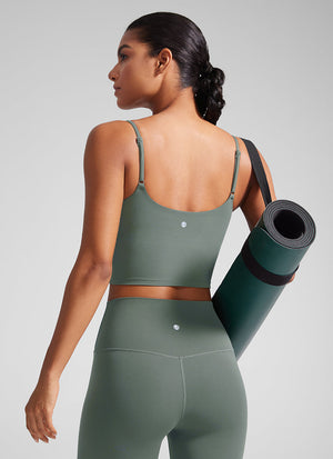 Crop Top Sports Bra - Cropped Tank, Built-in Support