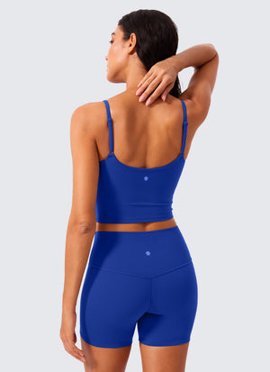 Crop Top Sports Bra - Cropped Tank, Built-in Support
