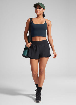Crop Top Sports Bra - Cropped Tank, Built-in Support