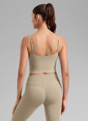 Crop Top Sports Bra - Cropped Tank, Built-in Support