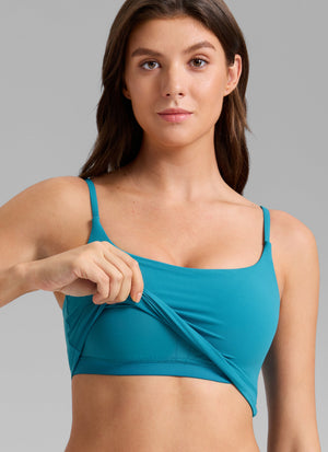 Crop Top Sports Bra - Cropped Tank, Built-in Support