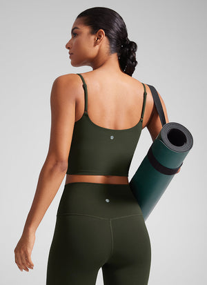 Crop Top Sports Bra - Cropped Tank, Built-in Support