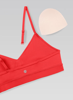 V Neck Spaghetti Strap Bra - V Neck, Fine Straps