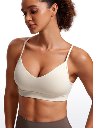 V Neck Spaghetti Strap Bra - V Neck, Fine Straps
