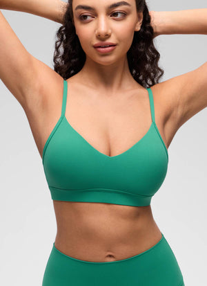 V Neck Spaghetti Strap Bra - V Neck, Fine Straps