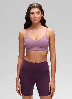 V Neck Spaghetti Strap Bra - V Neck, Fine Straps