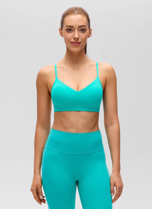 V Neck Spaghetti Strap Bra - V Neck, Fine Straps - Grape