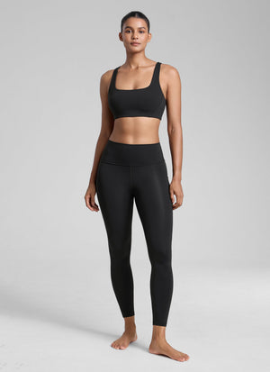 Square Neck Sports Bra - Double Lined, Wide Strap