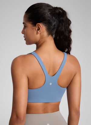 Square Neck Sports Bra - Double Lined, Wide Strap