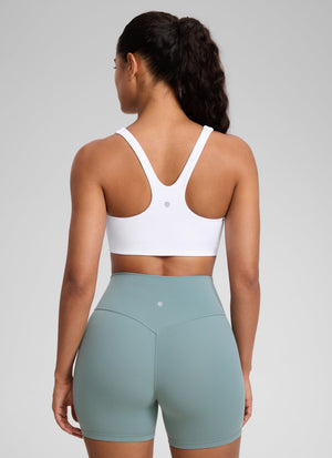Square Neck Sports Bra - Double Lined, Wide Strap