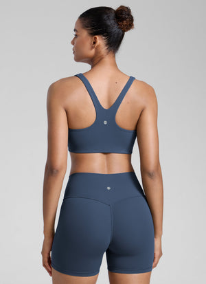 Square Neck Sports Bra - Double Lined, Wide Strap