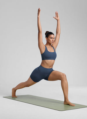 Square Neck Sports Bra - Double Lined, Wide Strap
