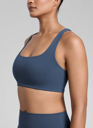 Square Neck Sports Bra - Double Lined, Wide Strap