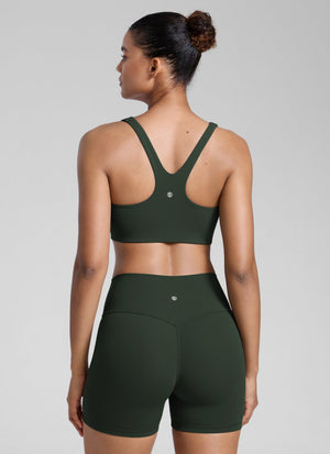 Square Neck Sports Bra - Double Lined, Wide Strap