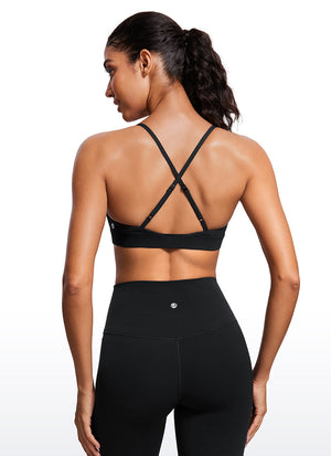 Triangle Strappy Sports Bra - Triangle Cups, Strappy Design