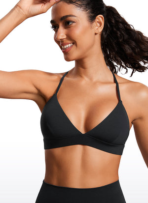 Triangle Strappy Sports Bra - Triangle Cups, Strappy Design