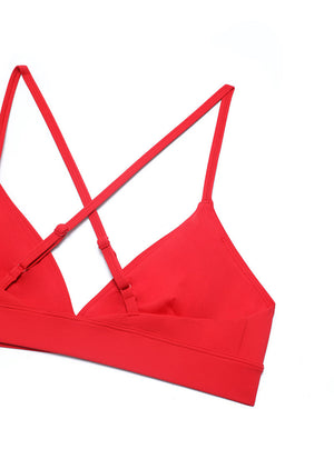 Triangle Strappy Sports Bra - Triangle Cups, Strappy Design