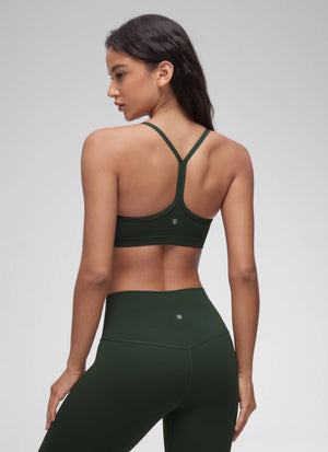 Ruched V Neck Sports Bra - Ruched Front, V Neckline