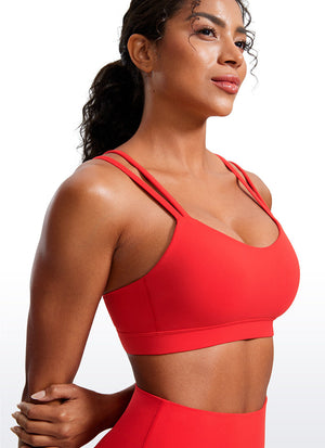 Strappy Molded Sports Bra - Double Straps, Moulded Cups