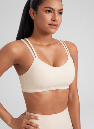 Strappy Molded Sports Bra - Double Straps, Moulded Cups