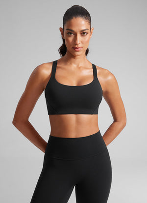 Padded Sports Bra - Adjustable Straps, Removable Padding