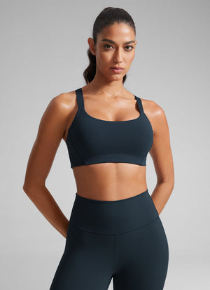 Padded Sports Bra - Adjustable Straps, Removable Padding