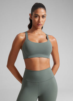 Padded Sports Bra - Adjustable Straps, Removable Padding