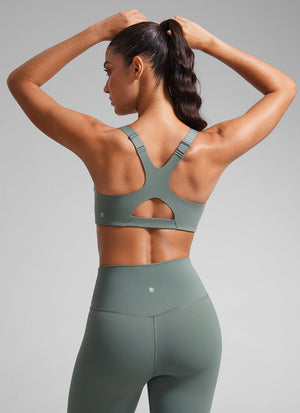 Padded Sports Bra - Adjustable Straps, Removable Padding