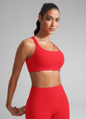 Padded Sports Bra - Adjustable Straps, Removable Padding