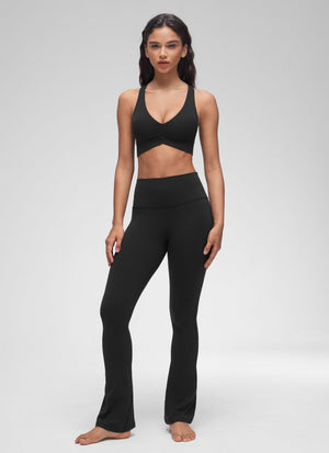 Ruched V Neck Longline Bra - Ruched Detail, V Neck, Longline