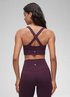 Ruched V Neck Longline Bra - Ruched Detail, V Neck, Longline