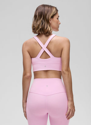 Ruched V Neck Longline Bra - Ruched Detail, V Neck, Longline