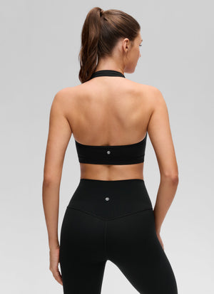 Open Back Sports Bra - Scoop Neck, Cut-out Back