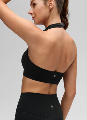 Open Back Sports Bra - Scoop Neck, Cut-out Back