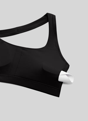 Open Back Sports Bra - Scoop Neck, Cut-out Back