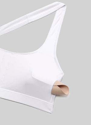 Open Back Sports Bra - Scoop Neck, Cut-out Back