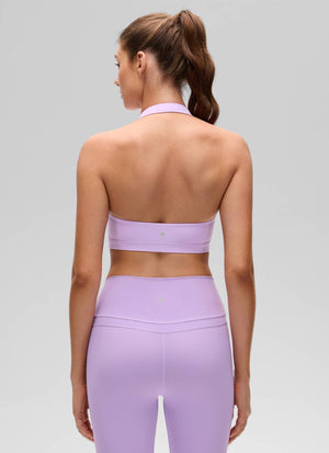 Open Back Sports Bra - Scoop Neck, Cut-out Back