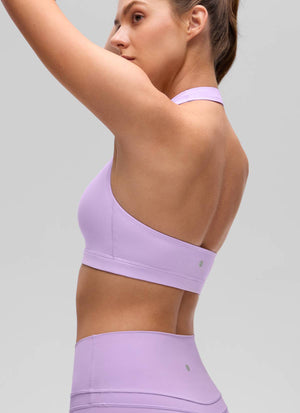 Open Back Sports Bra - Scoop Neck, Cut-out Back