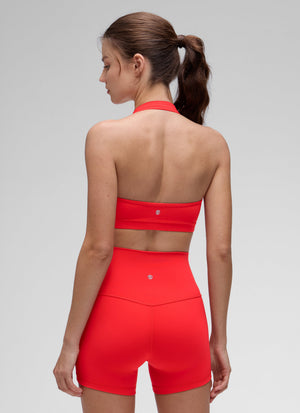Open Back Sports Bra - Scoop Neck, Cut-out Back