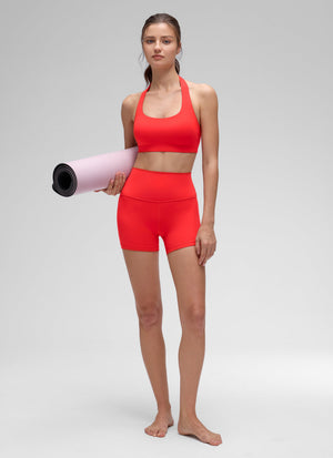 Open Back Sports Bra - Scoop Neck, Cut-out Back
