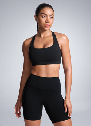 Criss Cross Back Sports Bra - Breathable Fabric, Secure Fit
