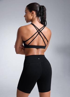 Criss Cross Back Sports Bra - Breathable Fabric, Secure Fit