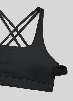 Criss Cross Back Sports Bra - Breathable Fabric, Secure Fit