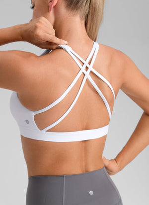 Criss Cross Back Sports Bra - Breathable Fabric, Secure Fit