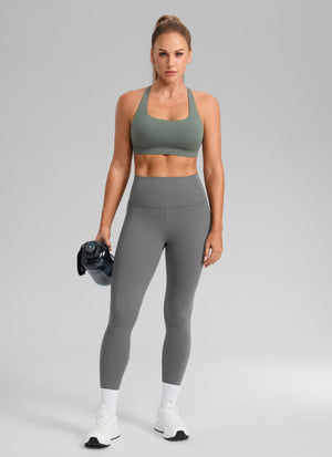 Criss Cross Back Sports Bra - Breathable Fabric, Secure Fit