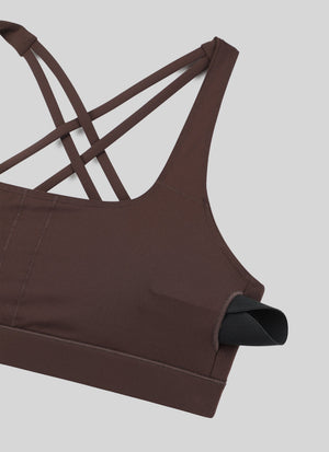 Criss Cross Back Sports Bra - Breathable Fabric, Secure Fit