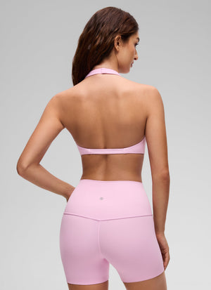Halter Neck Sports Bra - Twist Front, Double Lined